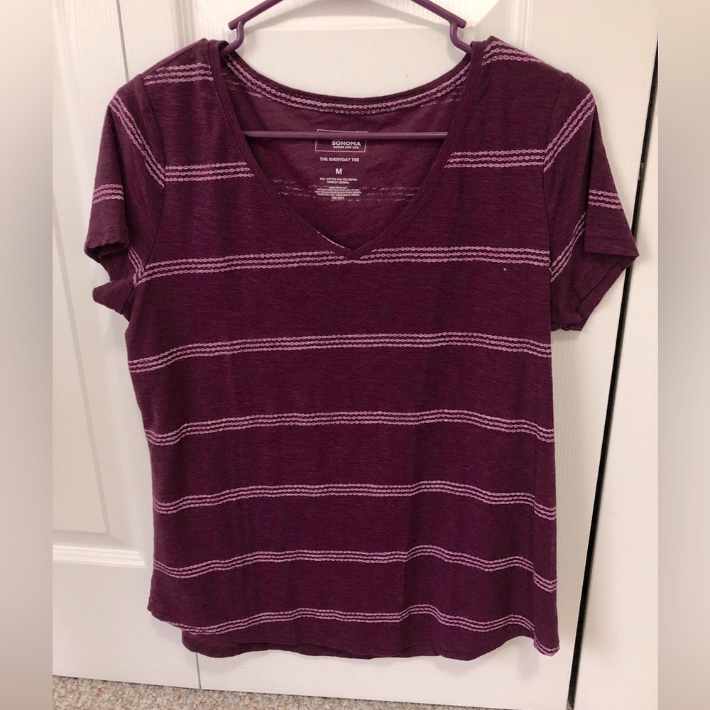 Women's Sonoma V Neck T Shirt Short Sleeve Size M